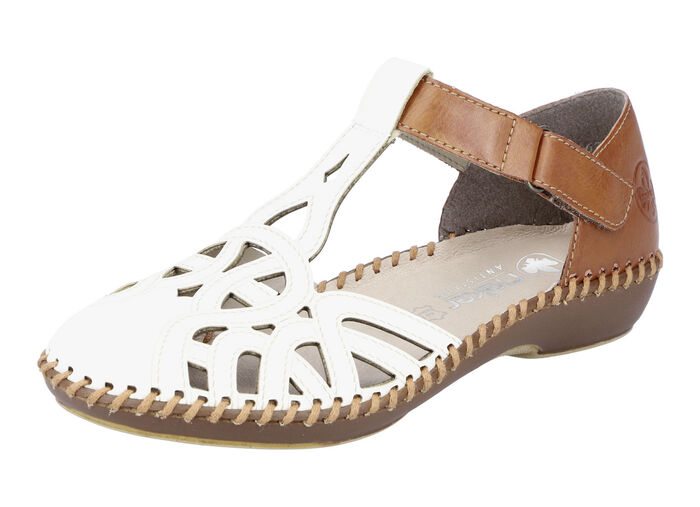 Rieker Sandale mit Klettverschluss CREME-COGNAC